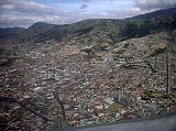 Ecuador Quito 01-01 Old Quito From Airplane We returned to Quito from the Galapagos Islands. Here is a view of old Quito from the airplane.